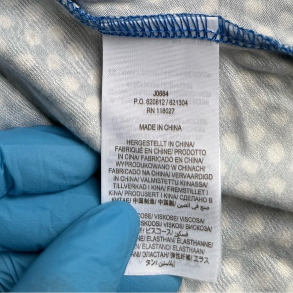 BODEN Women’s 6R Cassia Polka Dot True Wrap Tie Short Sleeve Top Blue - Picture 13 of 14